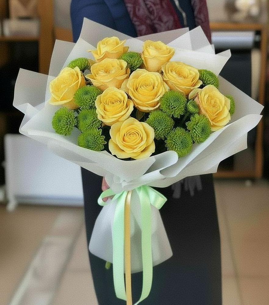 Букет цветов из: Хризантемы и Розы в Сонково