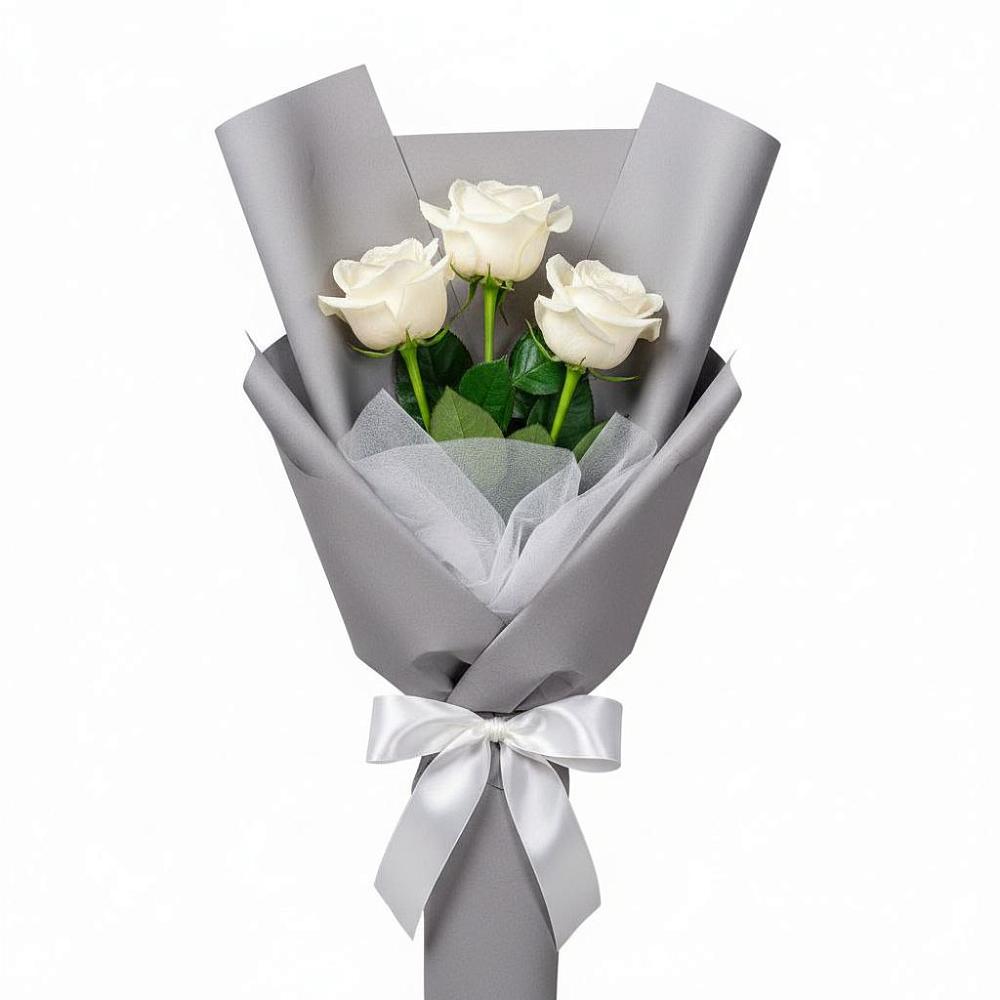 Букет 3 белые розы в Сонково