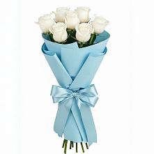 Букет 7 белых роз Проуд в Сонково