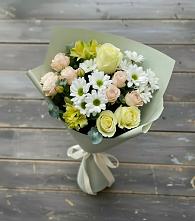 Букет цветов из:  Альстромерии, Розы и Хризантемы в Сонково